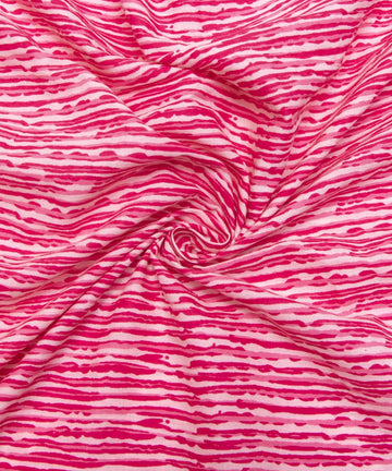 Off White Lining Screen Printed Cotton Fabric